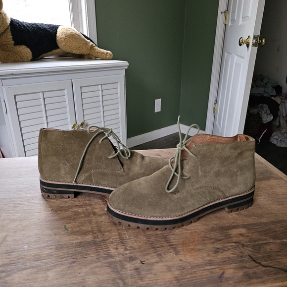 Madewell Wren Suede Boots Golden Spinach - Picture 7 of 12